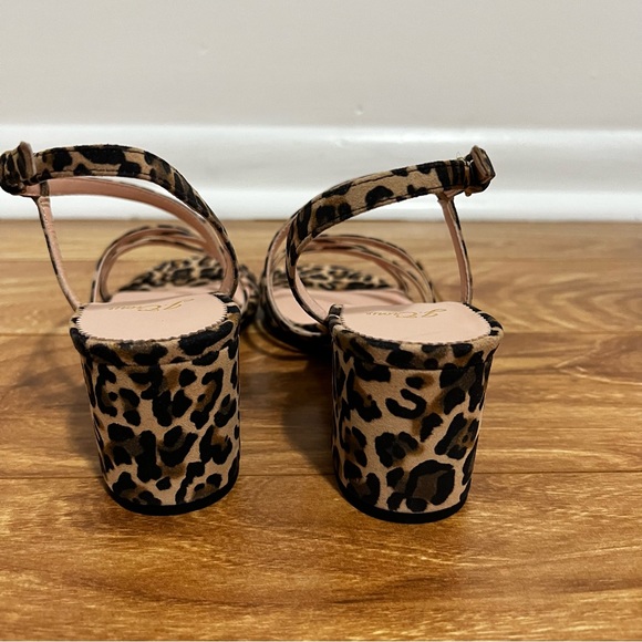 J. Crew Odette Strappy Block Heel Sandals in Leopard Suede Sz 8.5  and 9 Retro - Picture 7 of 9